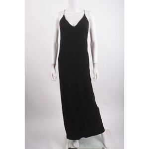 L'Autre Chose Womans Maxi Dress Gown IT Size 42 Small Black A-Line NWT